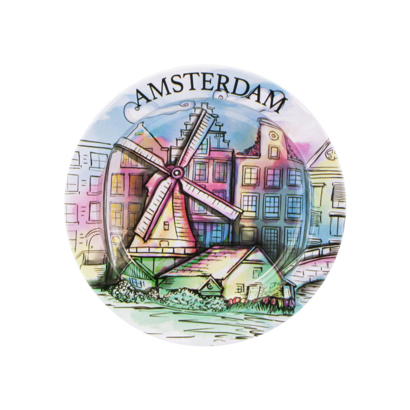 TA53 Tin Ashtray AMSTERDAM WINDMILL per12 - Magic Leaf Customize Joint ...