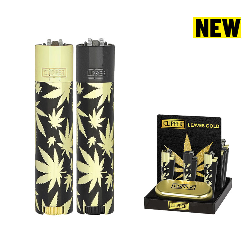 Gold Weed Leaf Embellished Lighter Case – Blunted Objects